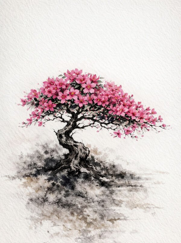 Azalea Satsuki — impresión giclée fine art, colección Bonsai, Umbra Studio