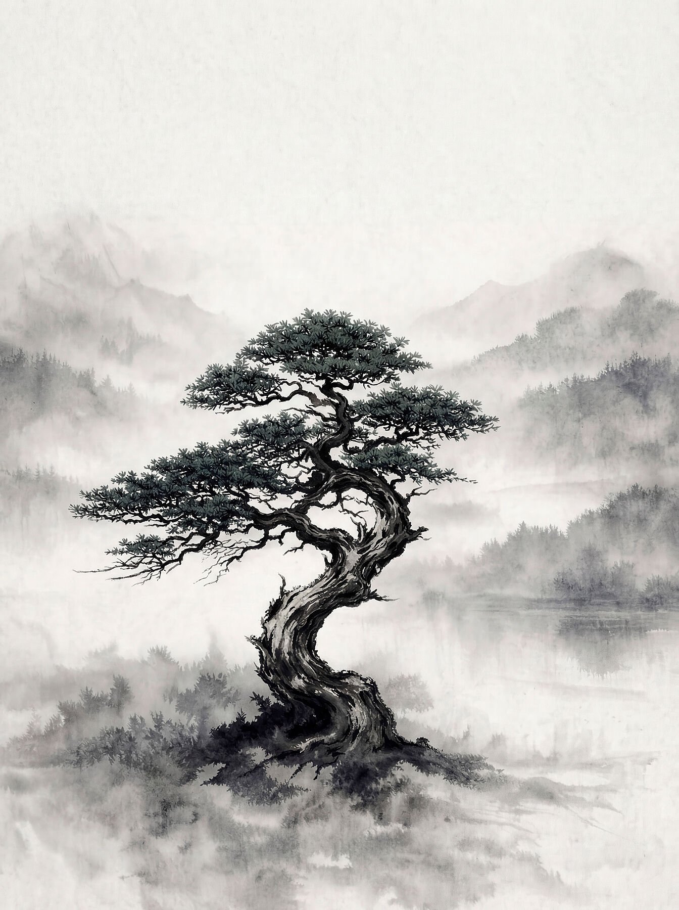 Juniperus Chinensis — impresión giclée fine art, colección Bonsai, Umbra Studio