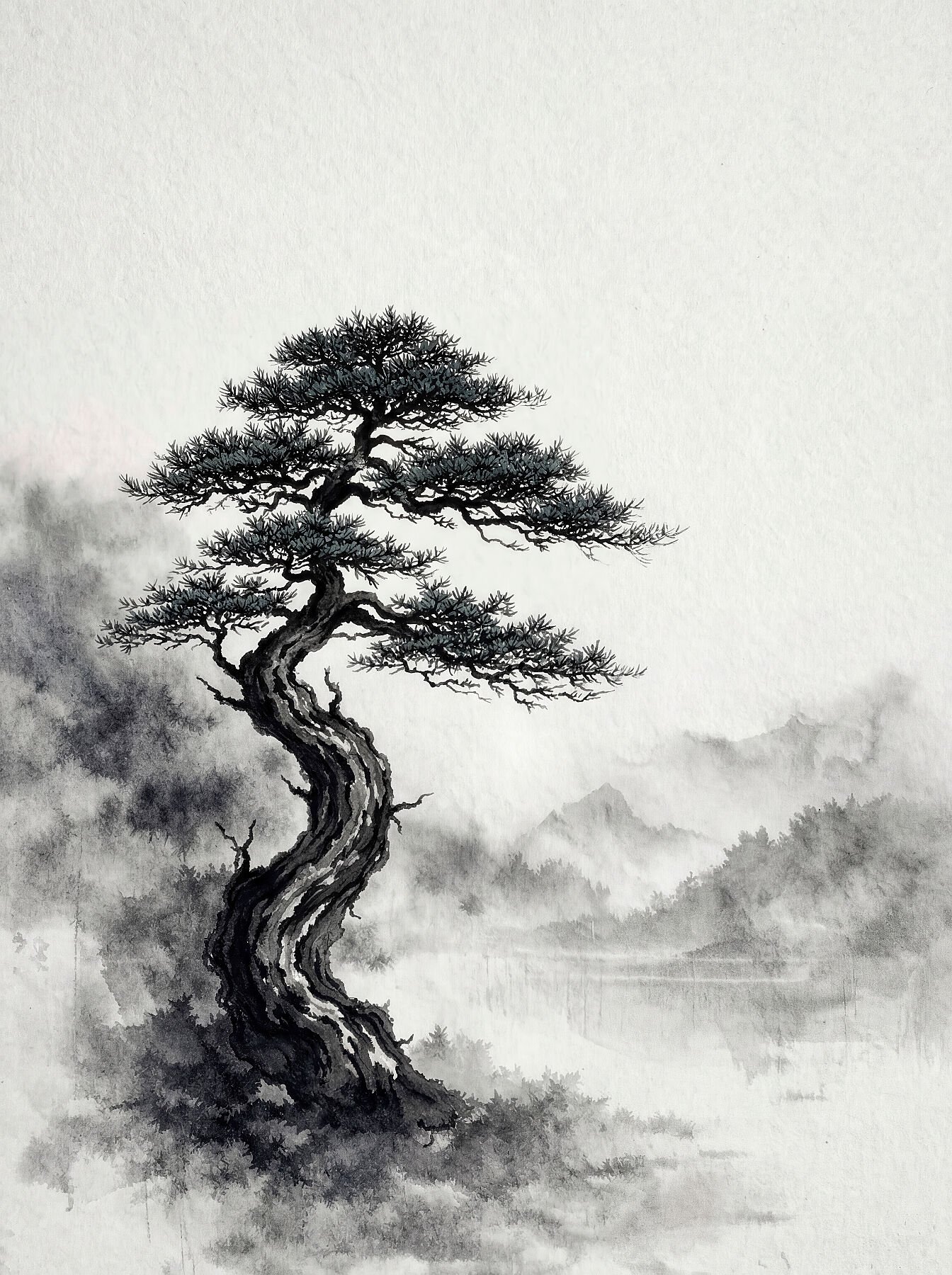 Pinus Thunbergii — impresión giclée fine art, colección Bonsai, Umbra Studio