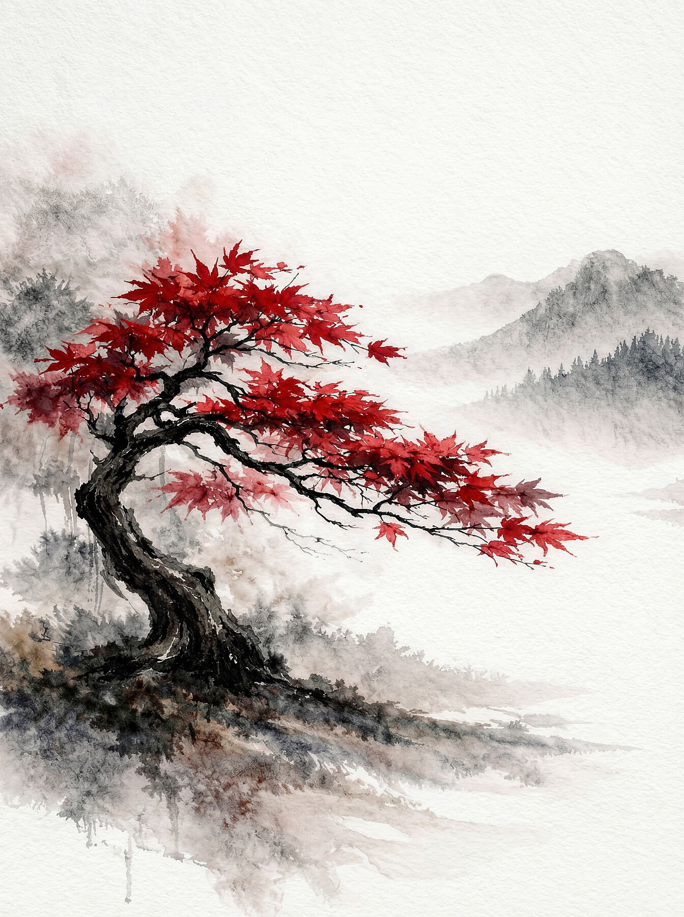 Acer Palmatum — impresión giclée fine art, colección Bonsai, Umbra Studio