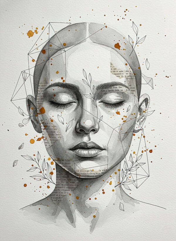 Entre Líneas — impresión giclée de arte contemporáneo, colección Metamorphōsis, estudio Umbra