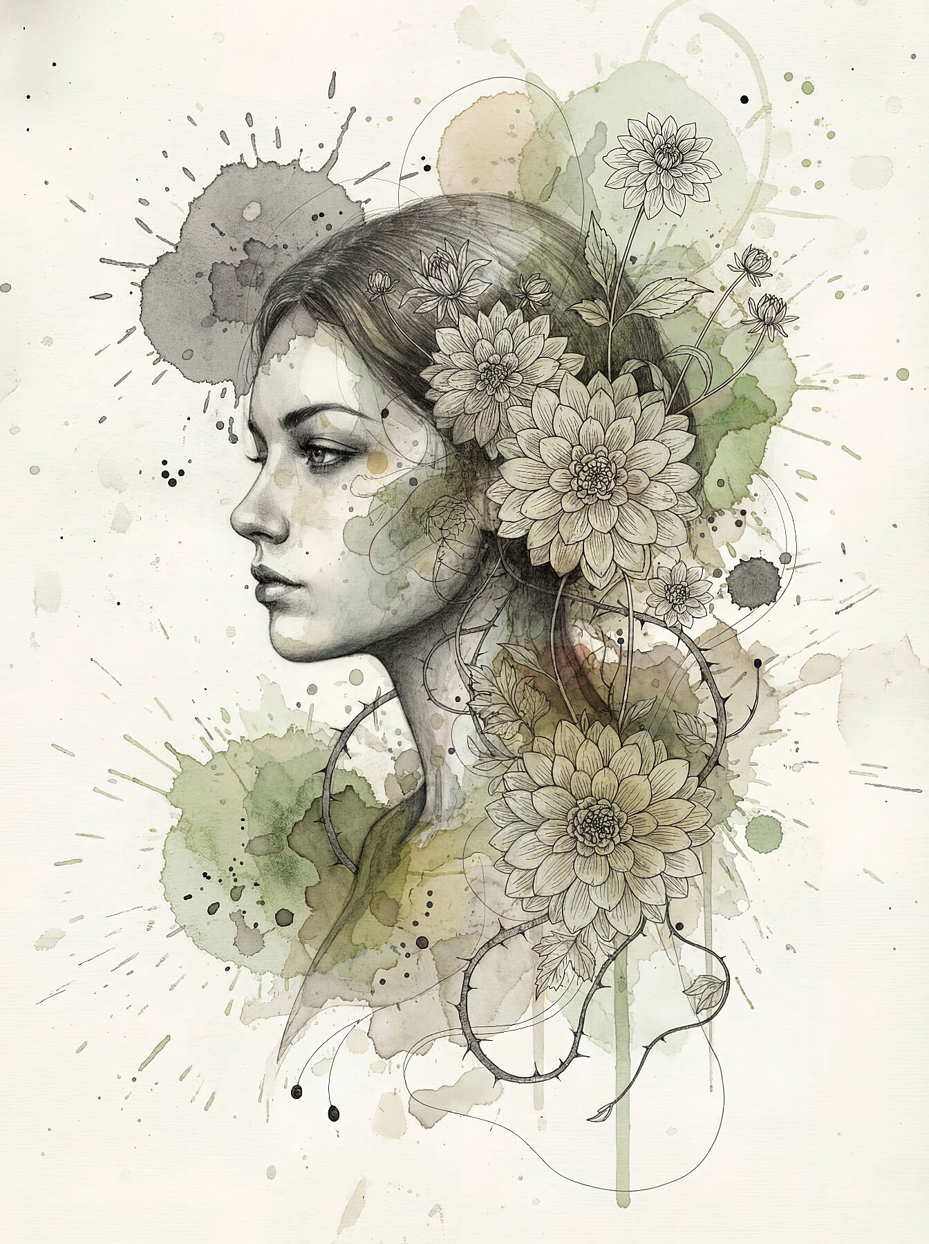 Jardín Interior — impresión giclée de arte contemporáneo, colección Metamorphōsis, estudio Umbra