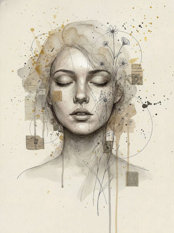 Whispers of Ink — contemporary art giclée print, Metamorphōsis collection, Umbra studio