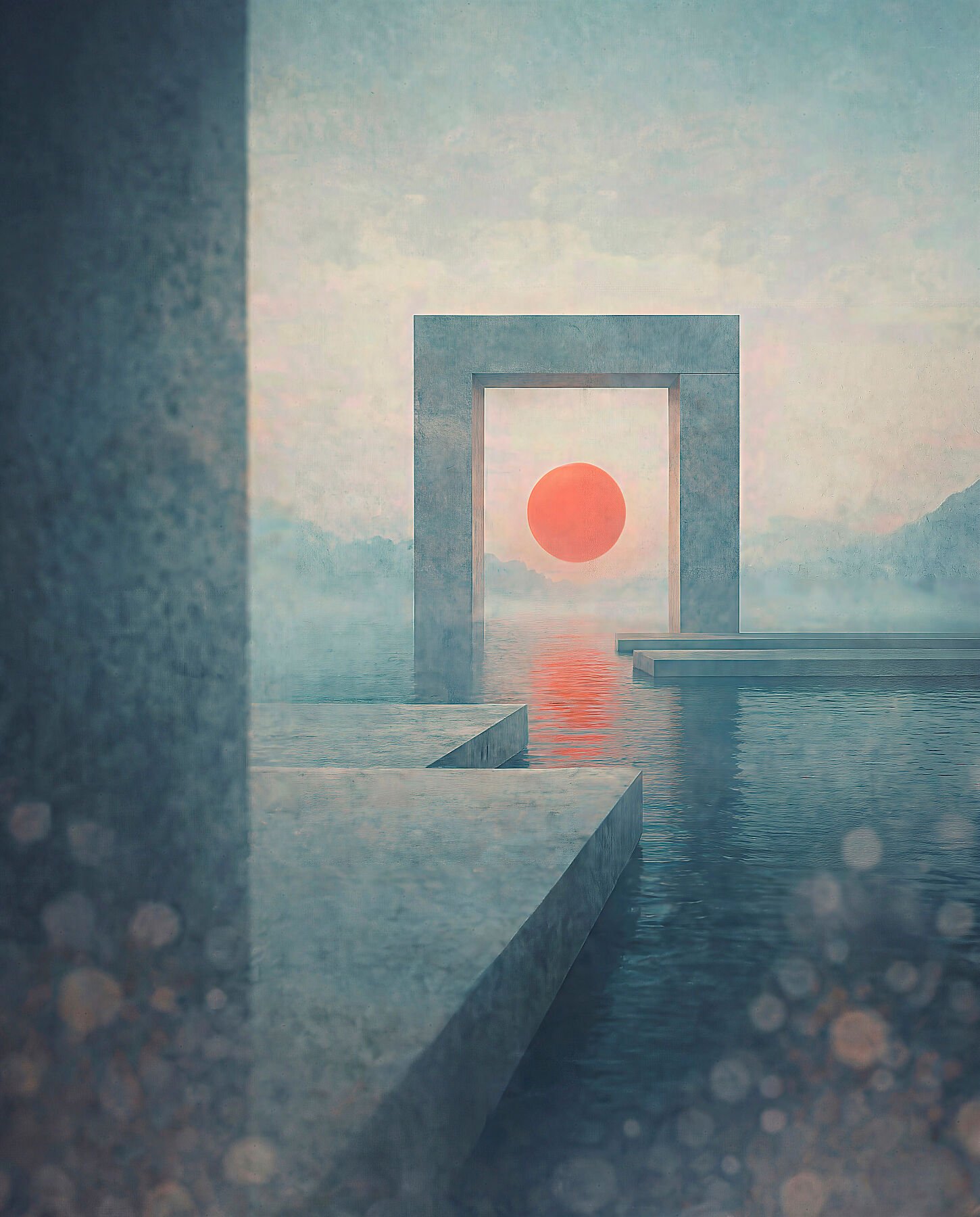 Arquitectura para un Sol Rojo — Impresión Giclée Fine Art Edición Limitada | Umbra Studio