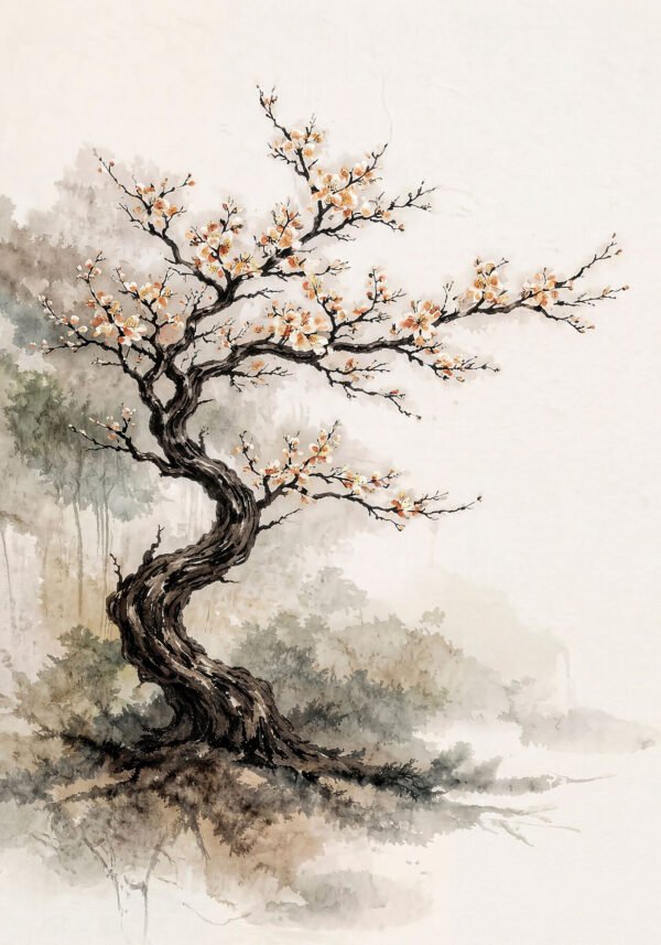 Prunus Mume — impresión giclée fine art, colección Bonsai, Umbra Studio