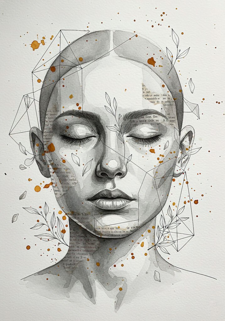 Entre Líneas — impresión giclée de arte contemporáneo, colección Metamorphōsis, estudio Umbra