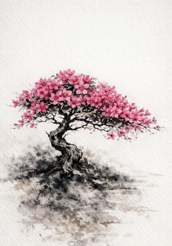 Azalea Satsuki — impresión giclée fine art, colección Bonsai, Umbra Studio