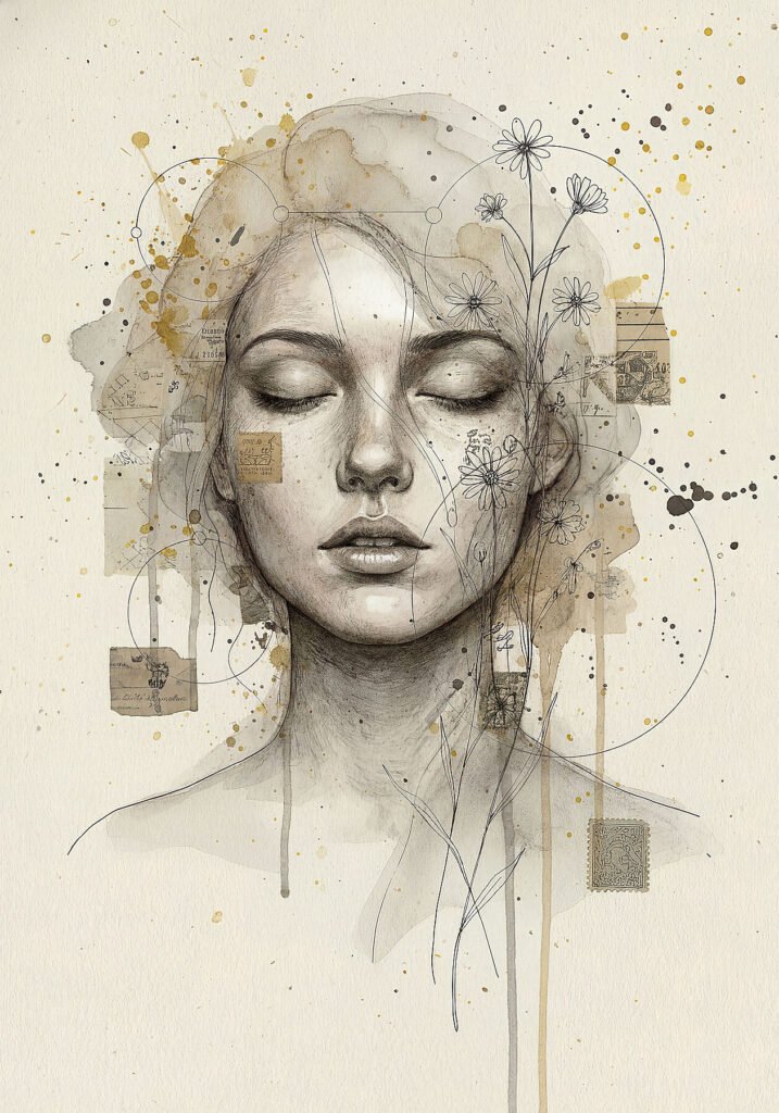 Susurros de Tinta — impresión giclée de arte contemporáneo, colección Metamorphōsis, estudio Umbra